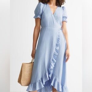 & Other Stories Blue Wrap Midi Dress